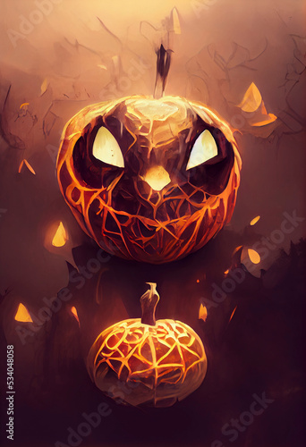 Concept Art of Halloween Jack o' Lantern Pumpkin Monster