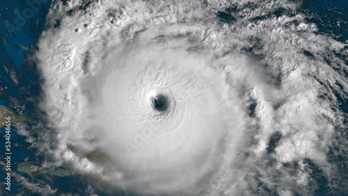 A fictional hurricane similar to Ian or Florence. Background animation.   photo