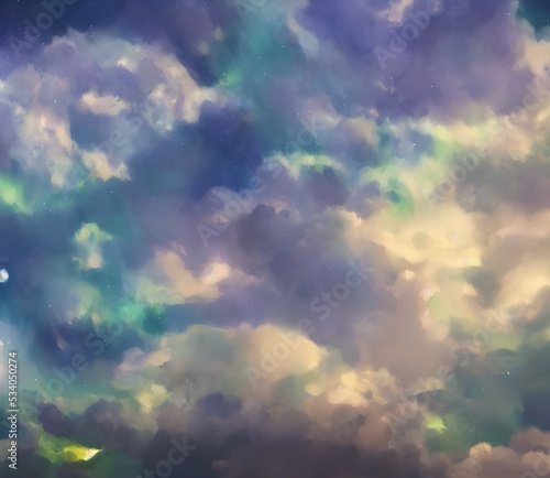 Pretty fluffy clouds psichodelic colored © WabiSabi vibes