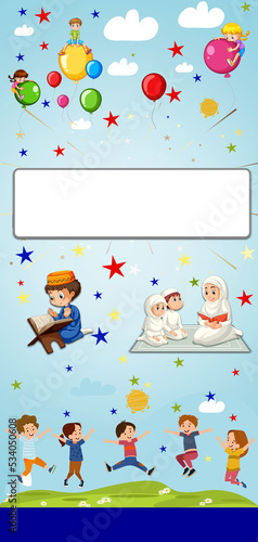 Banner for Islamic school or kindergarten