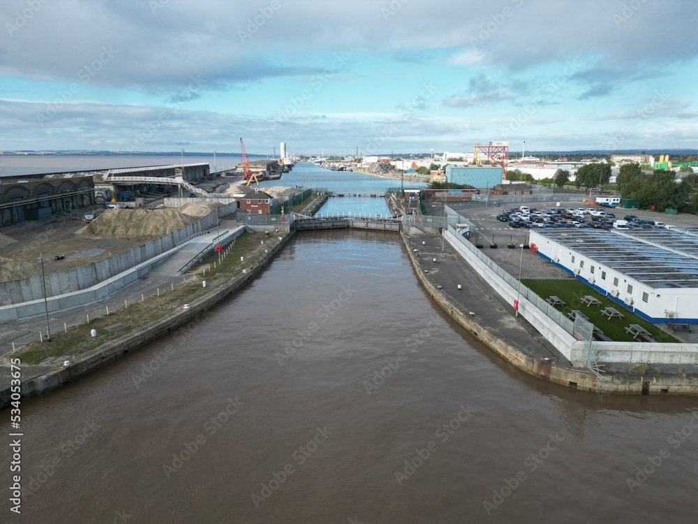 aerial view of Albert Dock old fishing port Kingston upon Hull 