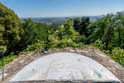 Saverne, France - 09 04 2022: View of Haut-Barr Castle and the Alsace plain photo