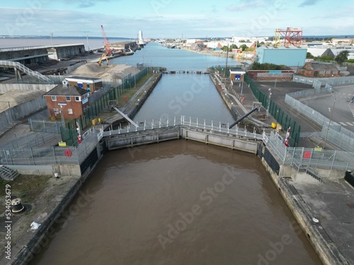 aerial view of Albert Dock old fishing port Kingston upon Hull 