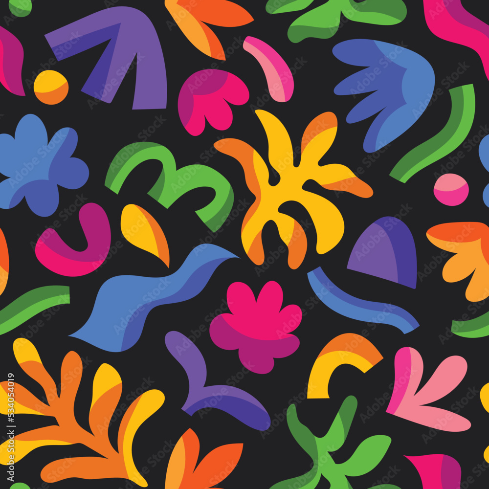 Naklejka premium Vector seamless pattern with abstract elements . Trendy organic shape background for social media, invitation, web.