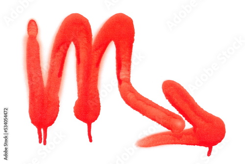 Zodiac sign, Scorpio, red spray stain isolated on white 