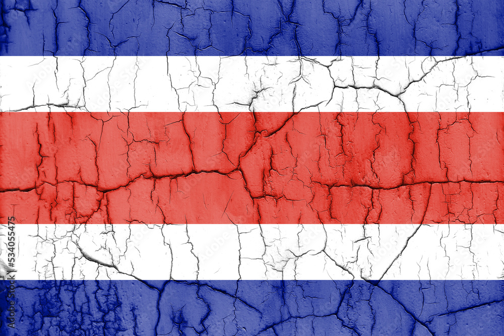 Textured photo of the flag of Costa Rica with cracks. Textured photo of the flag of Costa Rica with cracks.