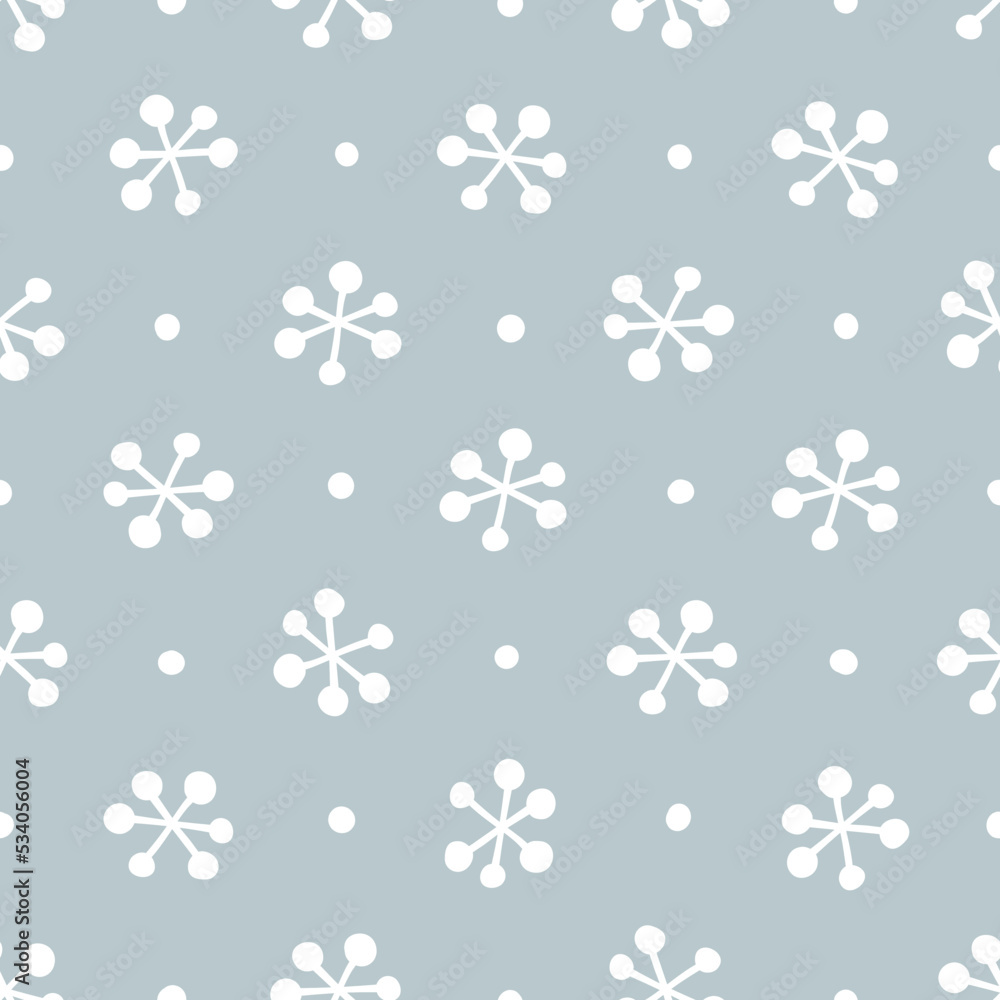 Vector seamless pattern with snowflakes. Cute design for Christmas wrappings, textile, wallpaper and backgrounds. Vector seamless pattern with snowflakes. Cute design for Christmas wrappings, textile, wallpaper and backgrounds.