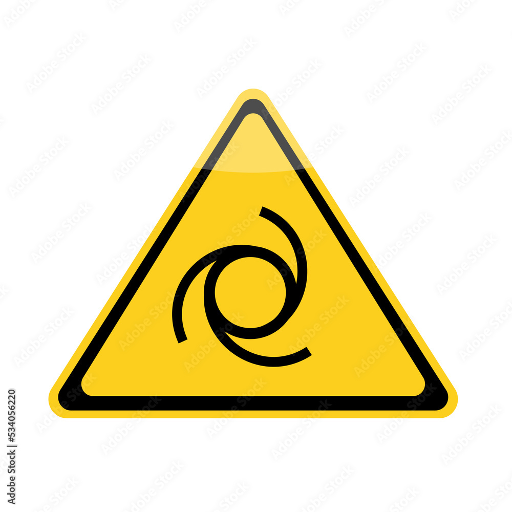 Roundabout warning sign on a white background. Vector illustration Roundabout warning sign on a white background. Vector illustration