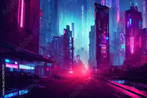 cyberpunk city, future city, neon signs, night city