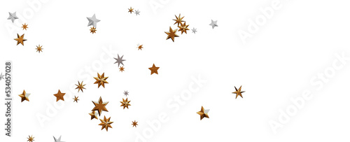 A gray whirlwind of golden snowflakes and stars. New