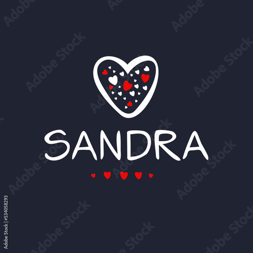 Creative (Sandra) name, Vector illustration. photo