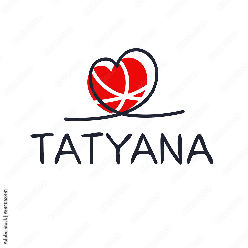 Creative (Tatyana) name, Vector illustration.