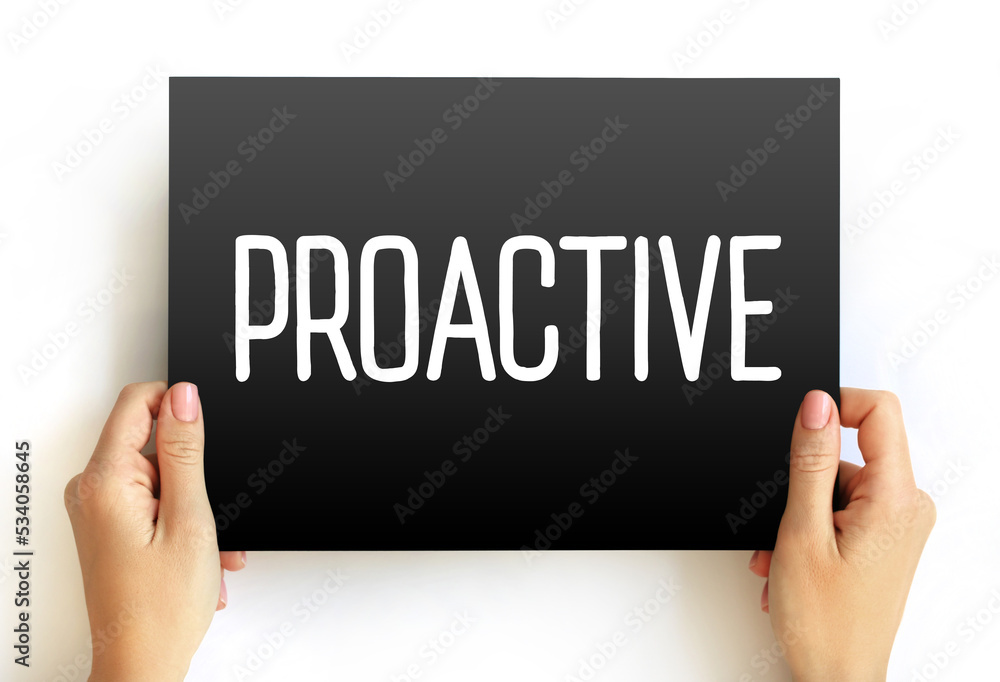 Proactive text on card, concept background Proactive text on card, concept background