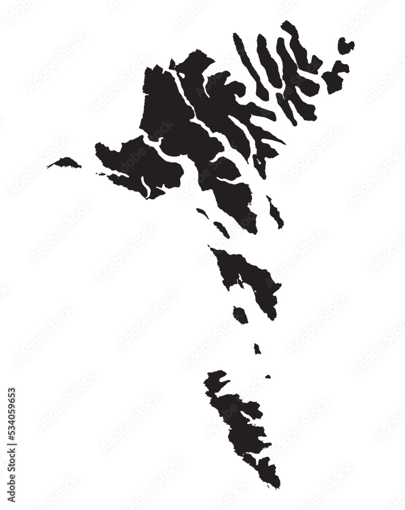 Fototapeta Outline isolated map of Faroe islands