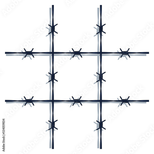 Fototapeta Barbed wire cross