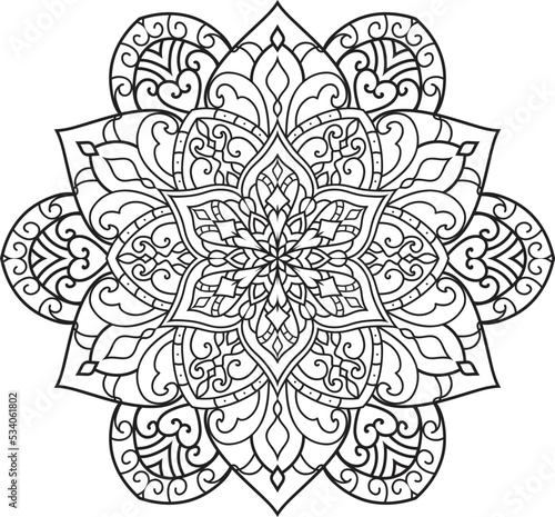 Adult coloring page Mandala.Hand drawn illustration.ornament design for coloring page
