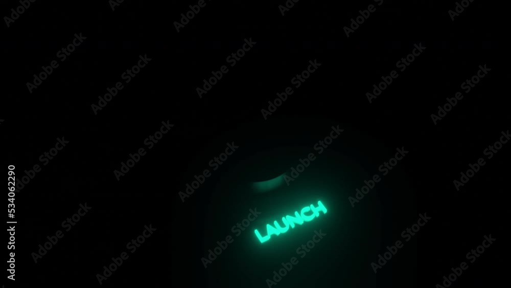 Atomic bomb button 3d animation. Design. Nuclear weapon launch button ...