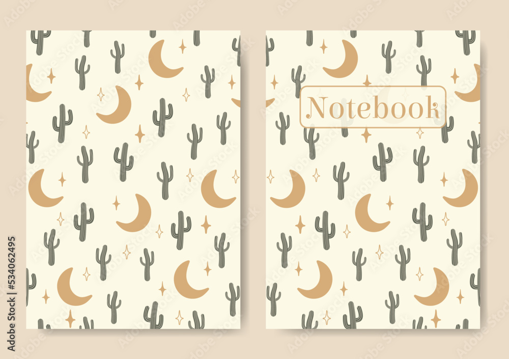 Universal desert pastel colored template for notebook cover.