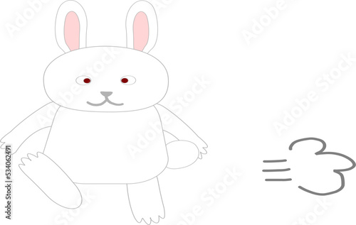 歩くウサギ