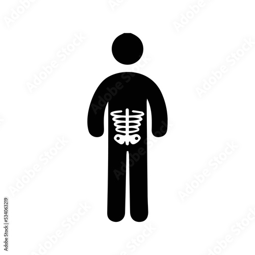 Health check radiography x.ray icon | Black Vector illustration |