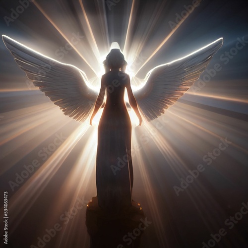 Illustration of angel in heaven