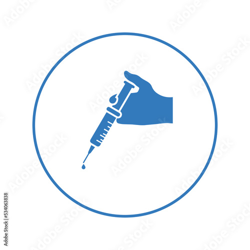 Injection intravenous syringe vaccine icon | Circle version icon |