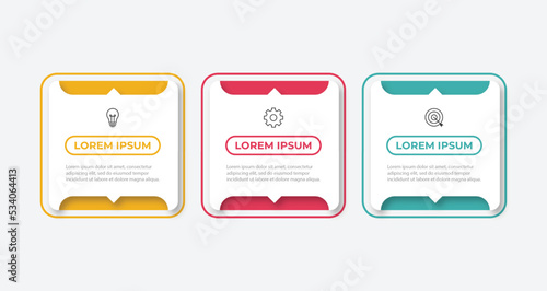 Timeline infographic design element and number options. Business concept with 3 steps. Can be used for workflow layout, diagram, annual report, web design. Vector business template for presentation.