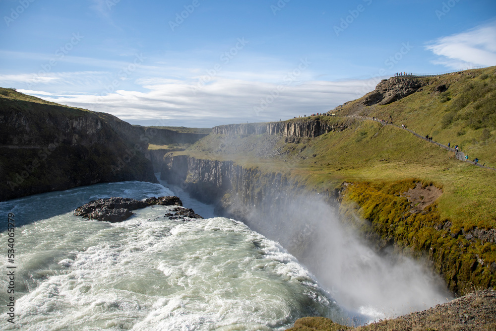 Gullfoss is one of the best-known waterfalls in southwestern Iceland, along the path of the Hvítá River in the Haukadalur.