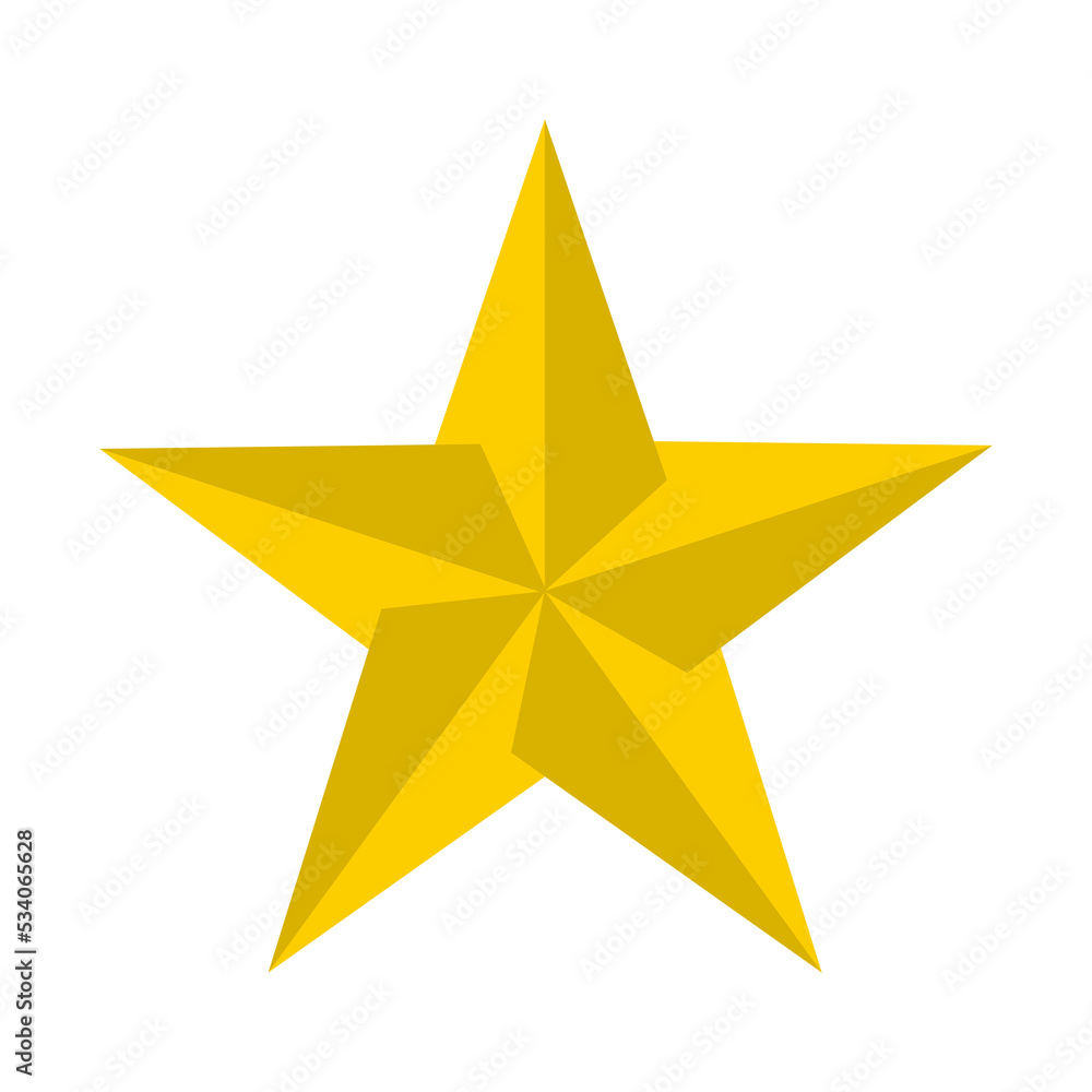 Obraz premium Star symbol with a unique shadow shape. Suitable for use as a rating sign. PNG file Format