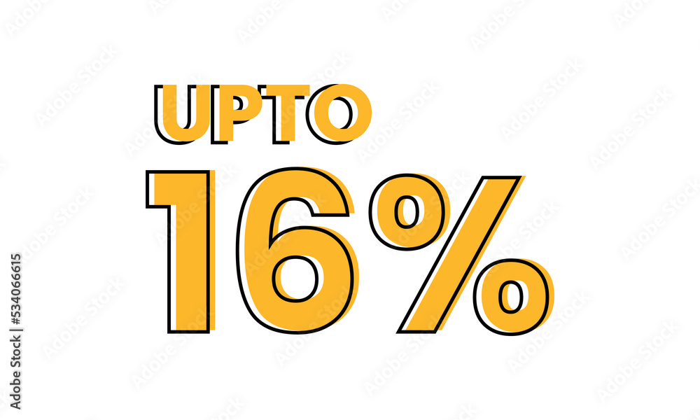upto 16 percent typography sale vector, upto 16 percent vector upto 16 percent typography sale vector, upto 16 percent vector