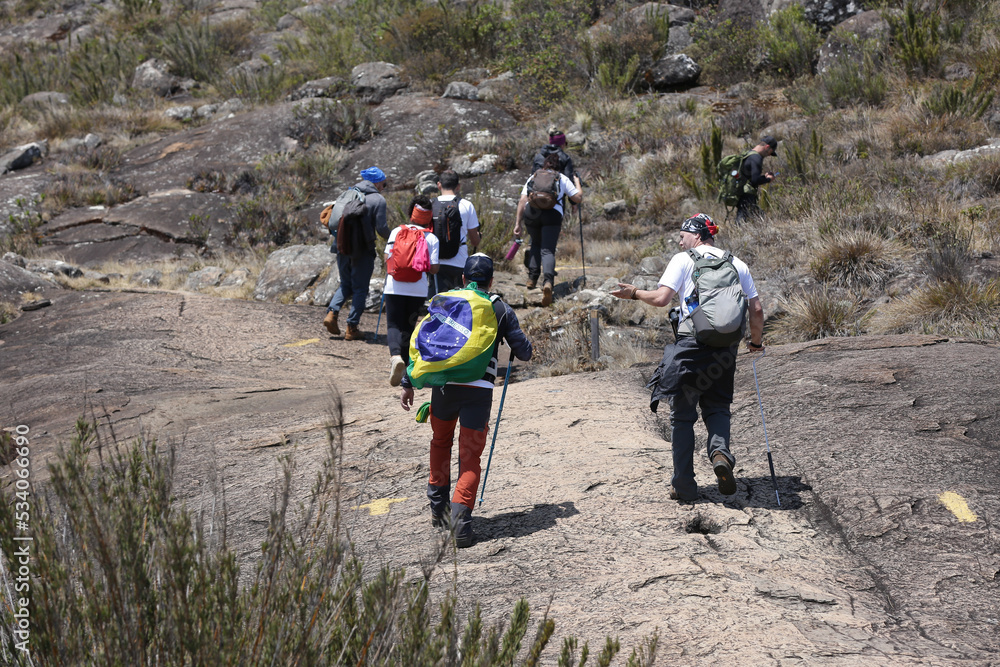 Mountaineer climbing brazil's highest peaks in the mountains with extensive hiking and backpacking.
Mountaineer climbing brazil's highest peaks in the mountains with extensive hiking and backpacking.