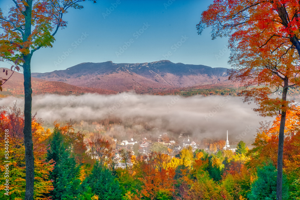 New England village in the autumn