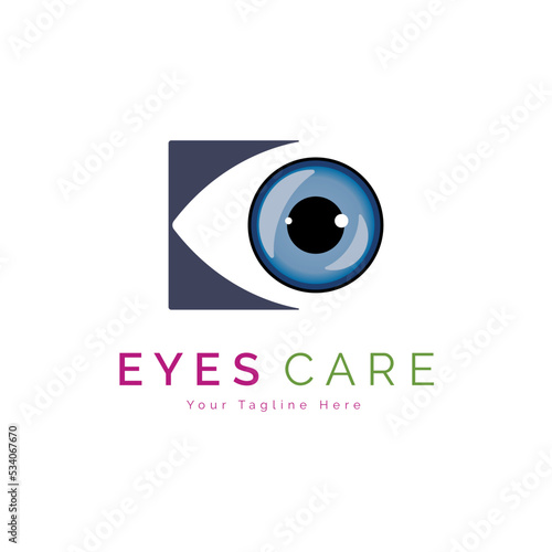 optical eyes care vision modern logo design template for brand or company and other