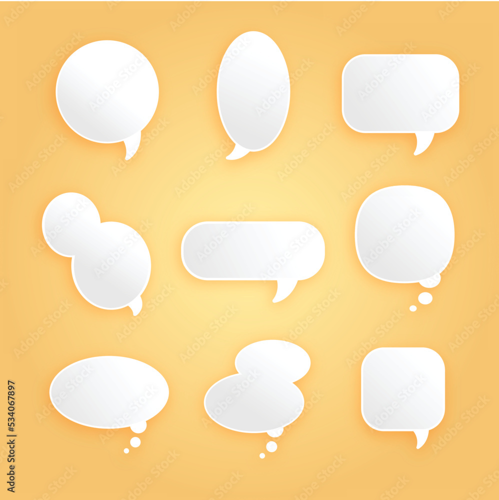 3D speech bubble chat cloud icon collection 3D speech bubble chat cloud icon collection