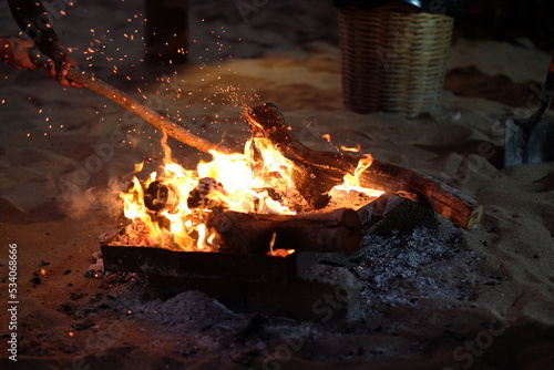 Obraz na płótnie Lagerfeuer w salonie