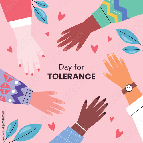 Flat international day for tolerance illustration