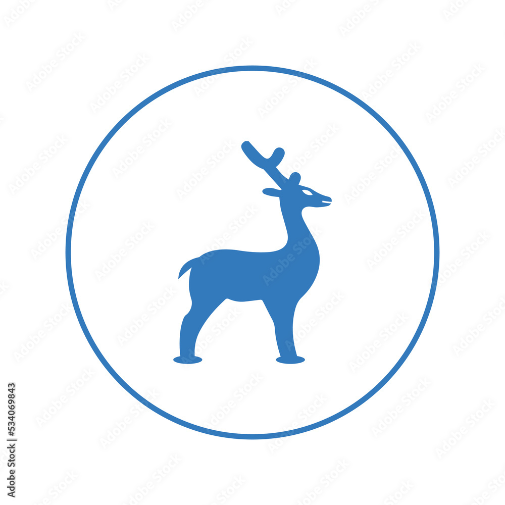 Fototapeta premium Animal nature wild deer icon | Circle version icon |