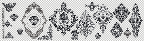 Vintage baroque frame scroll ornament engraving border floral retro pattern antique style acanthus foliage swirl decorative design element filigree calligraphy wedding - vector on a white background. 