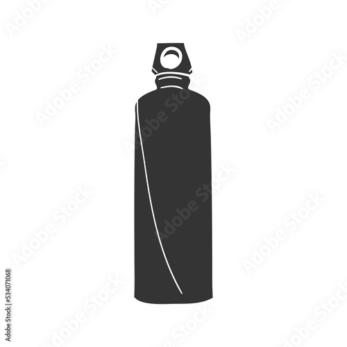 Adventure Bottle Icon Silhouette Illustration. Container Vector Graphic Pictogram Symbol Clip Art. Doodle Sketch Black Sign.