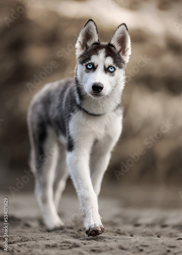 Husky puppy dog blue eyes  © pamela