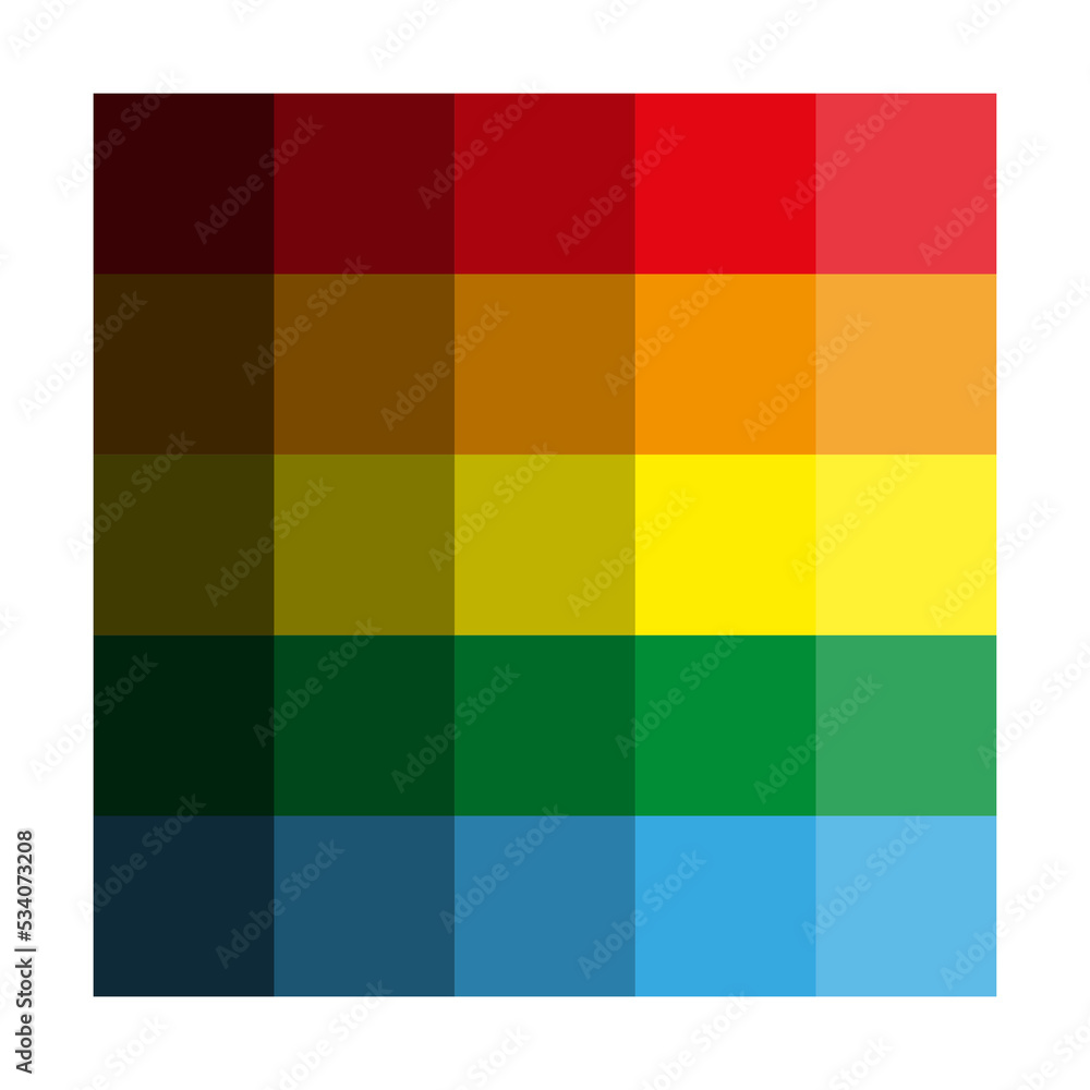 color palette on blue background. Rainbow background. Vector illustration. Stock image.