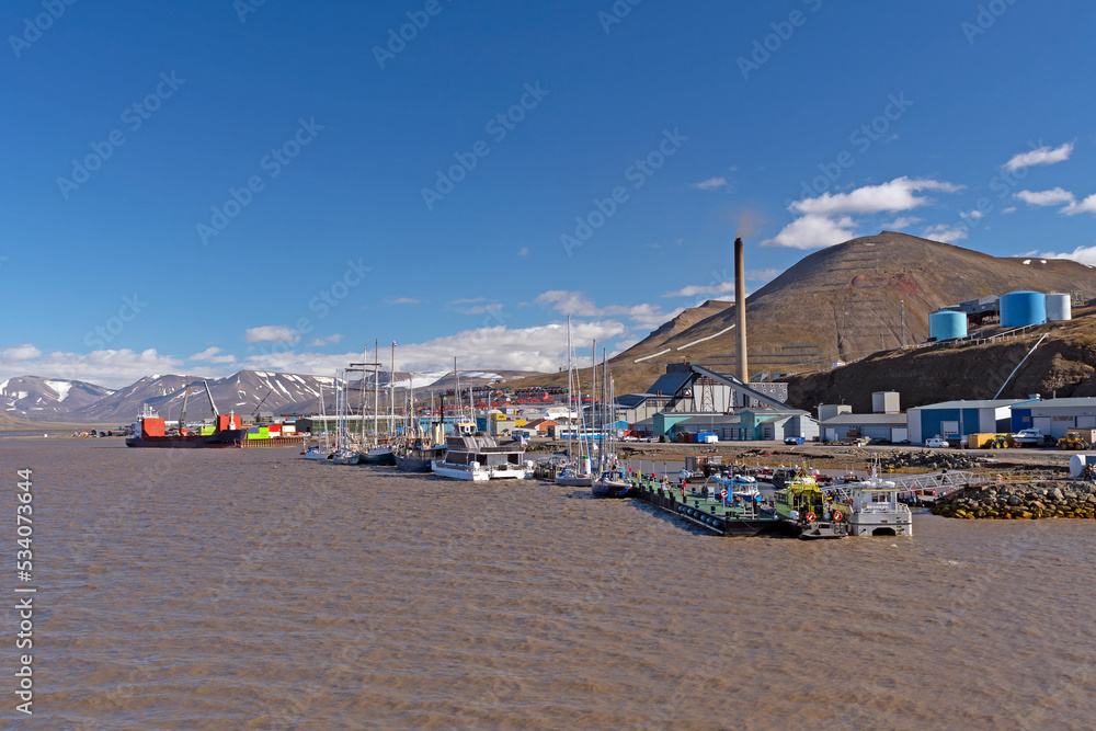 The Harbor of Longyearbyen in Summer