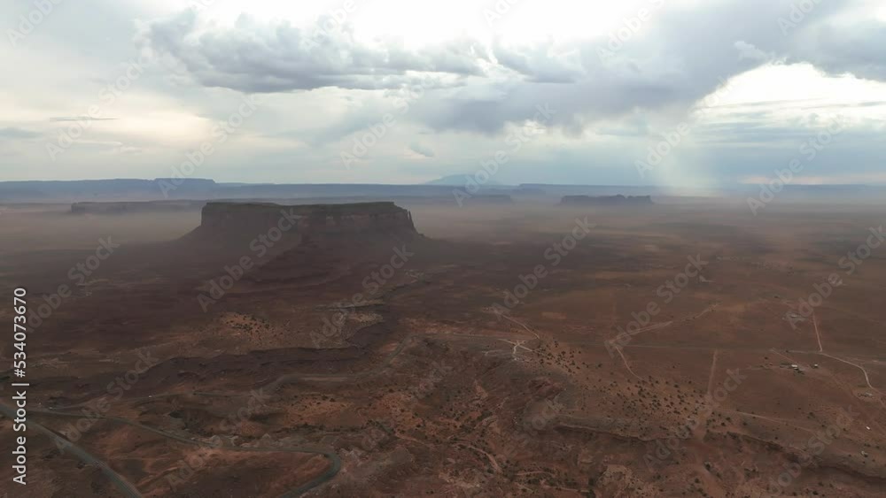 Aerial view of the Rock formations in the Monument valley. Landscape of Monument valley. Panoramic view. Navajo tribal park in Arizona, USA. Aerial view of the Rock formations in the Monument valley. Landscape of Monument valley. Panoramic view. Navajo tribal park in Arizona, USA.