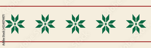 Christmas and New Year seamless pattern. Flat pattern with snowflakes. Winter theme. Seamless banner for printing.