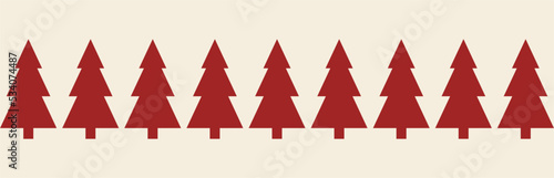 Christmas and New Year seamless pattern. Flat pattern with Christmas trees. Winter theme. Seamless banner for printing.