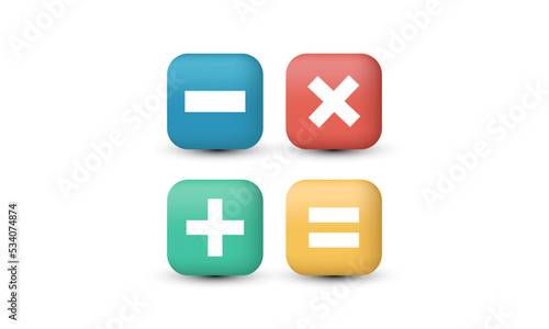 unique realistic mathematics icon 3d design isolated on