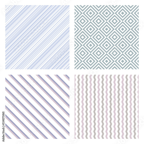 Geometric pattern seamless tile pastel cut file vector seamless set © AlexZel