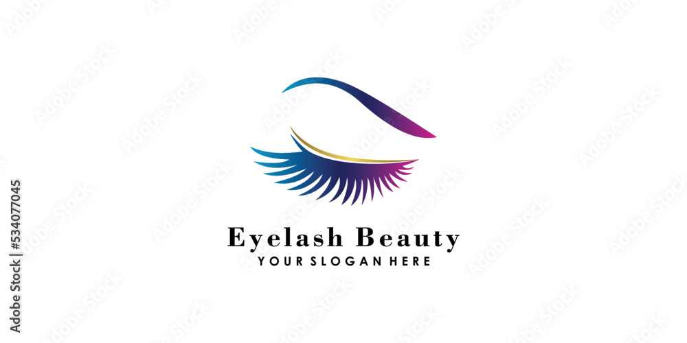 Eyelash logo design for lashes beauty salon with unique concept premium vector Eyelash logo design for lashes beauty salon with unique concept premium vector