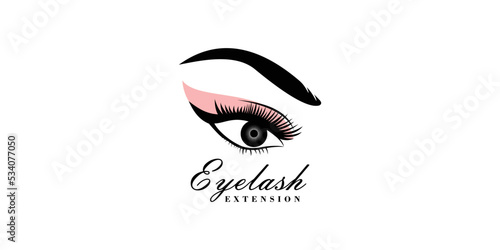 Eyelash logo design for lashes beauty salon with unique concept premium vector