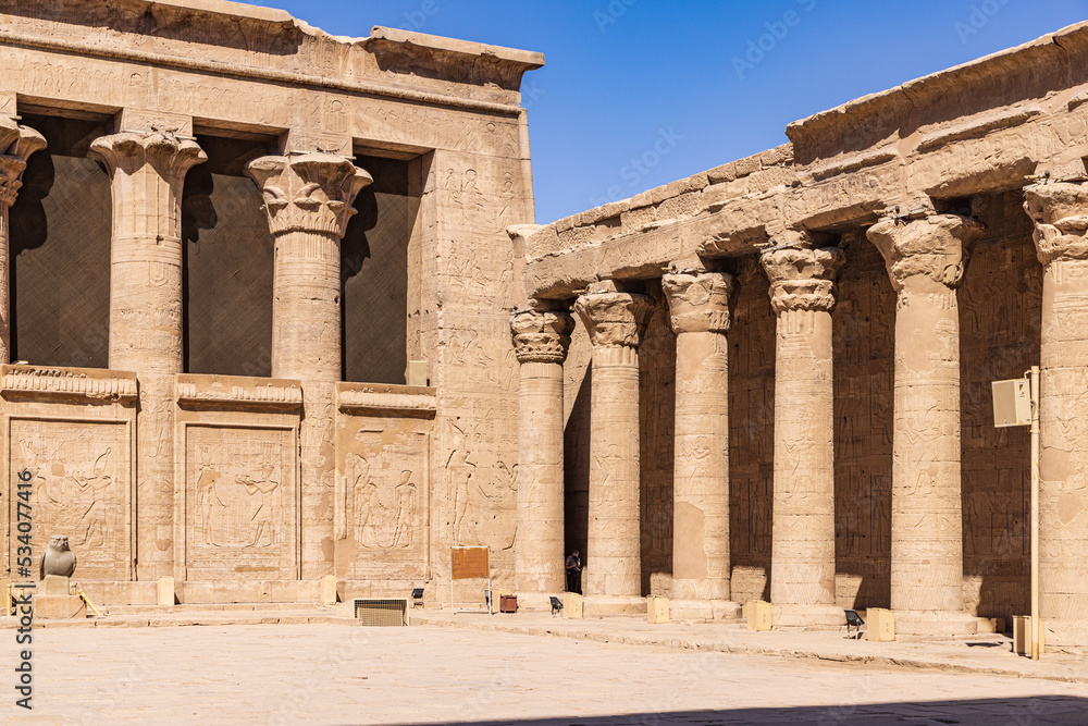 Row of columns at the Temple of Horus at Edfu.